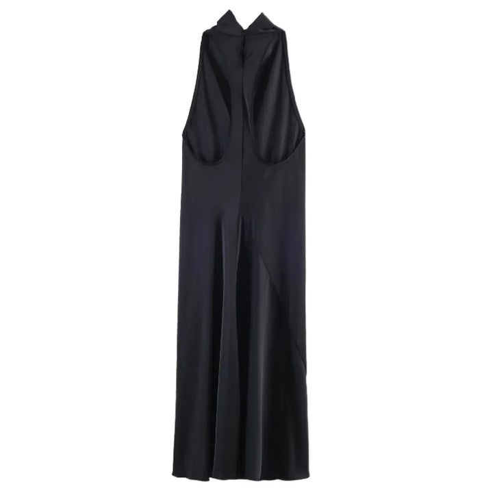 Breanna Satin Halter Maxi Dress