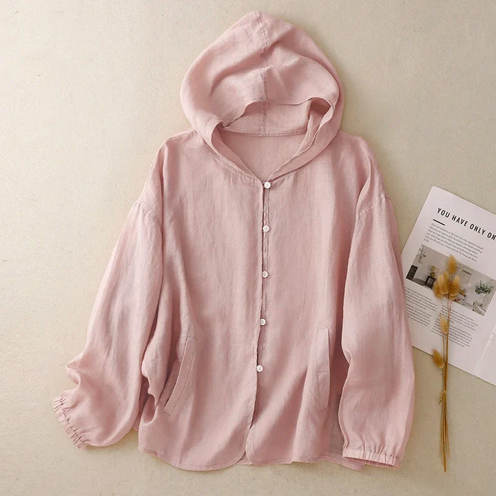 Maisy Hooded Linen Cardigan