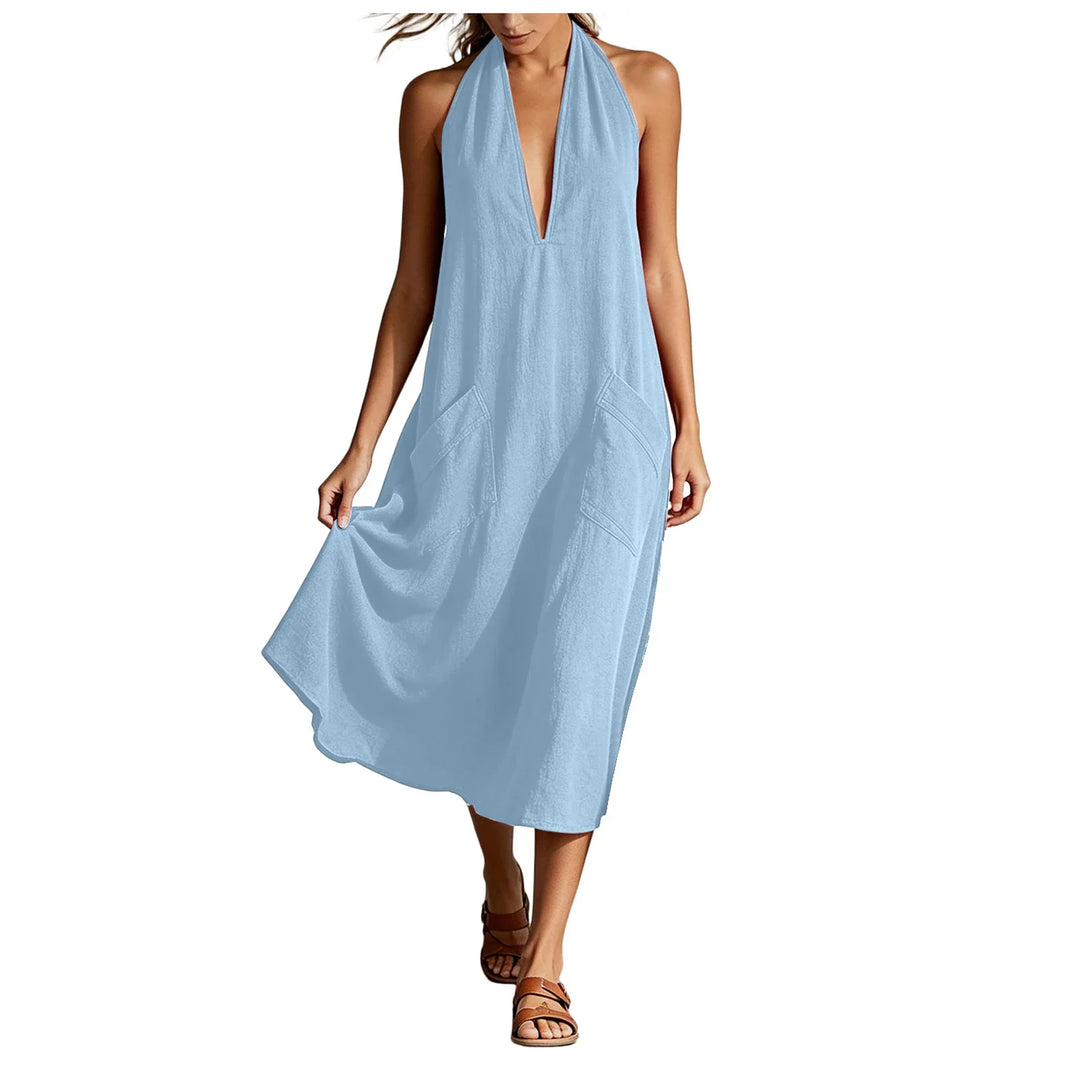 Evelorae Breathable Linen Midi Dress