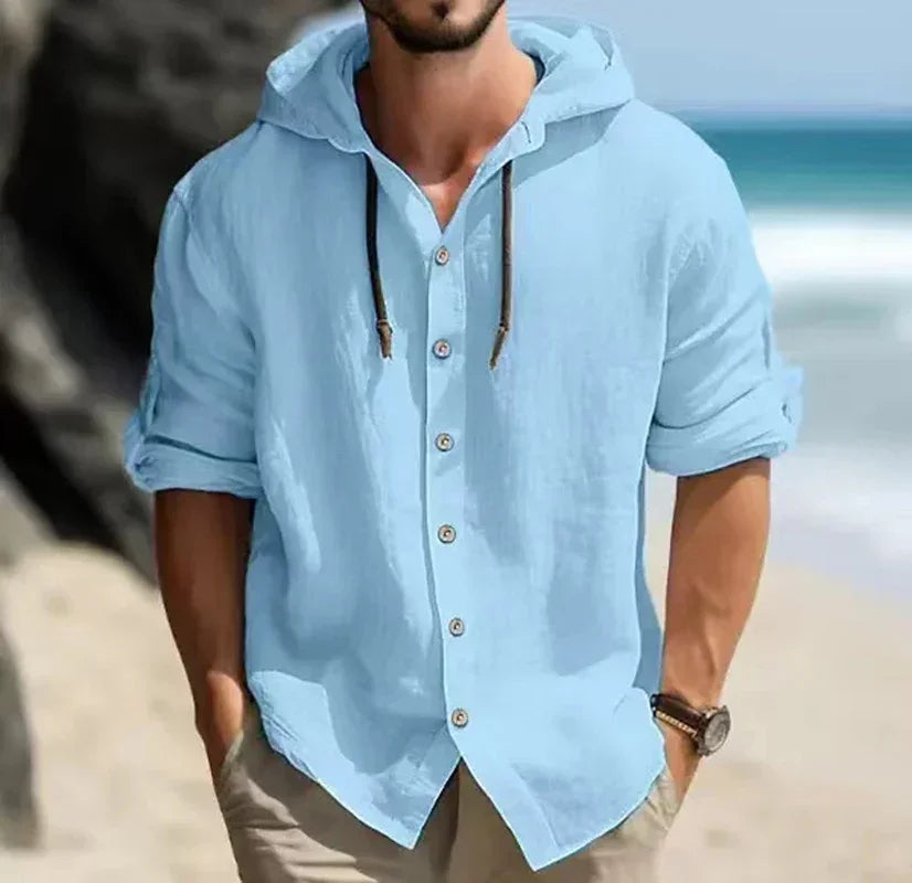 Leonard Hooded Linen Shirt