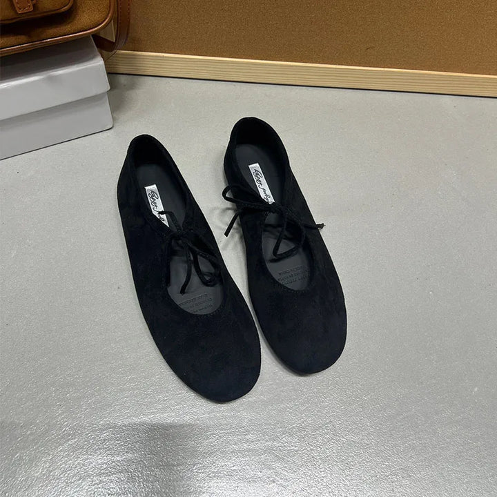Nerida Suede Butterfly Knot Flats