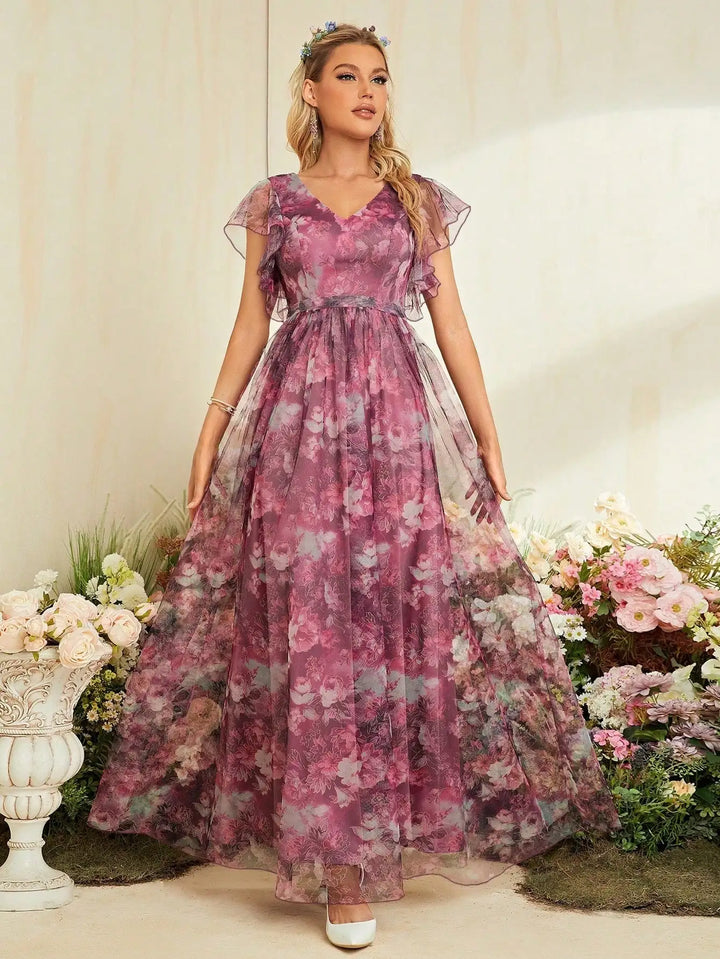 Tessa Ruffle Wedding Guest Dress