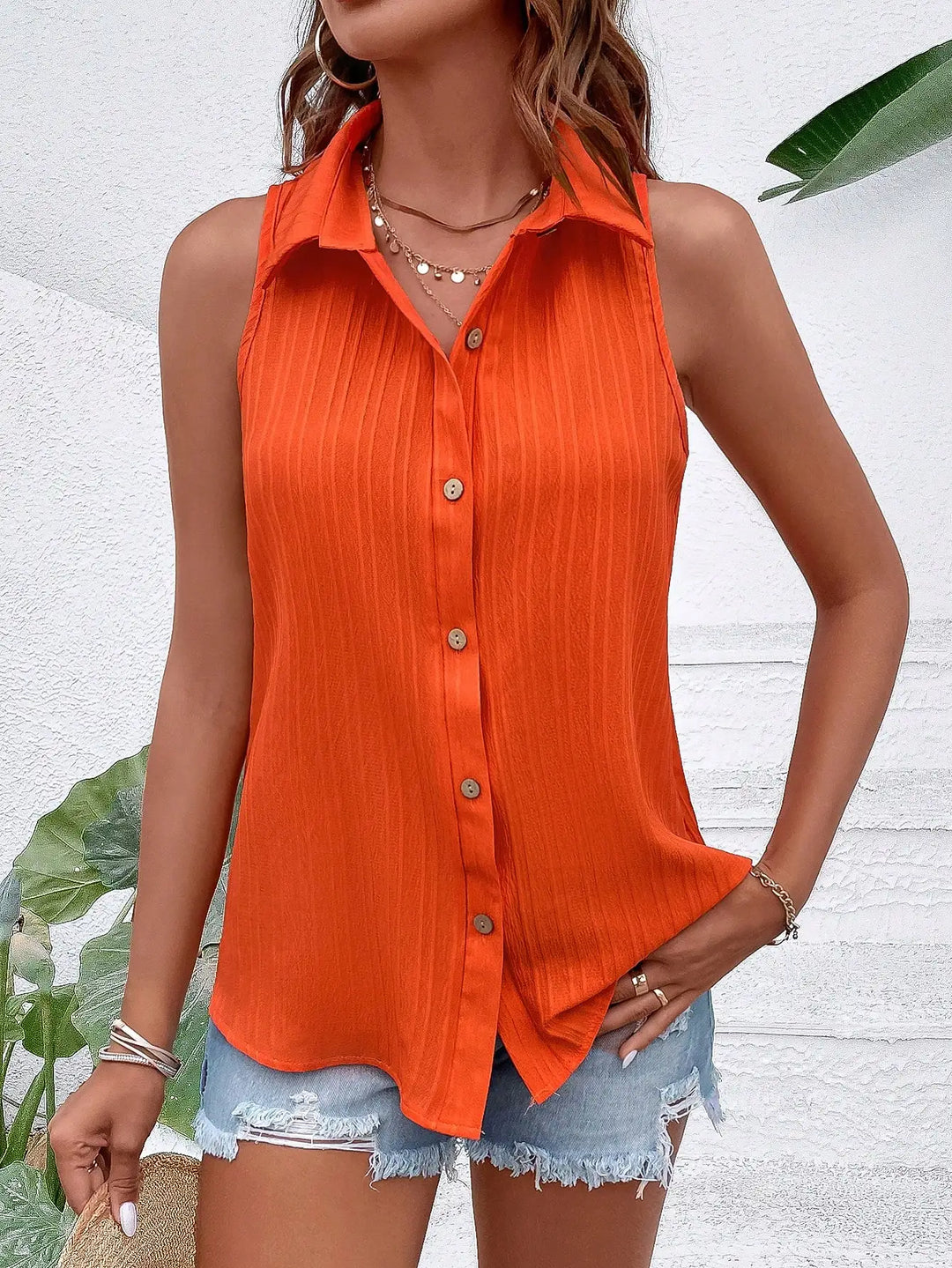 Bianca Sleeveless Button Blouse