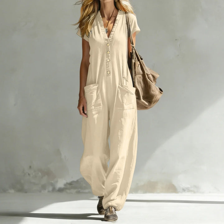 Emery V-Neck Wide Leg Jumpsuit