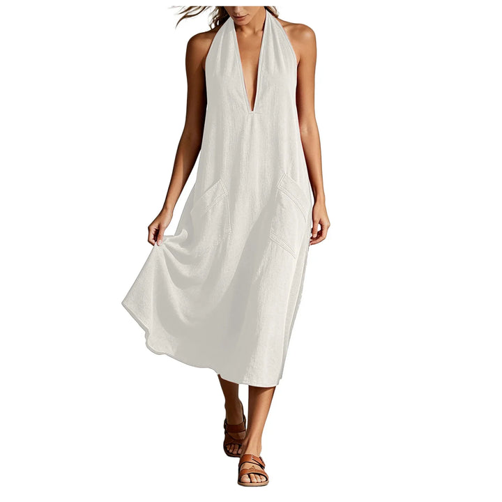 Evelorae Breathable Linen Midi Dress