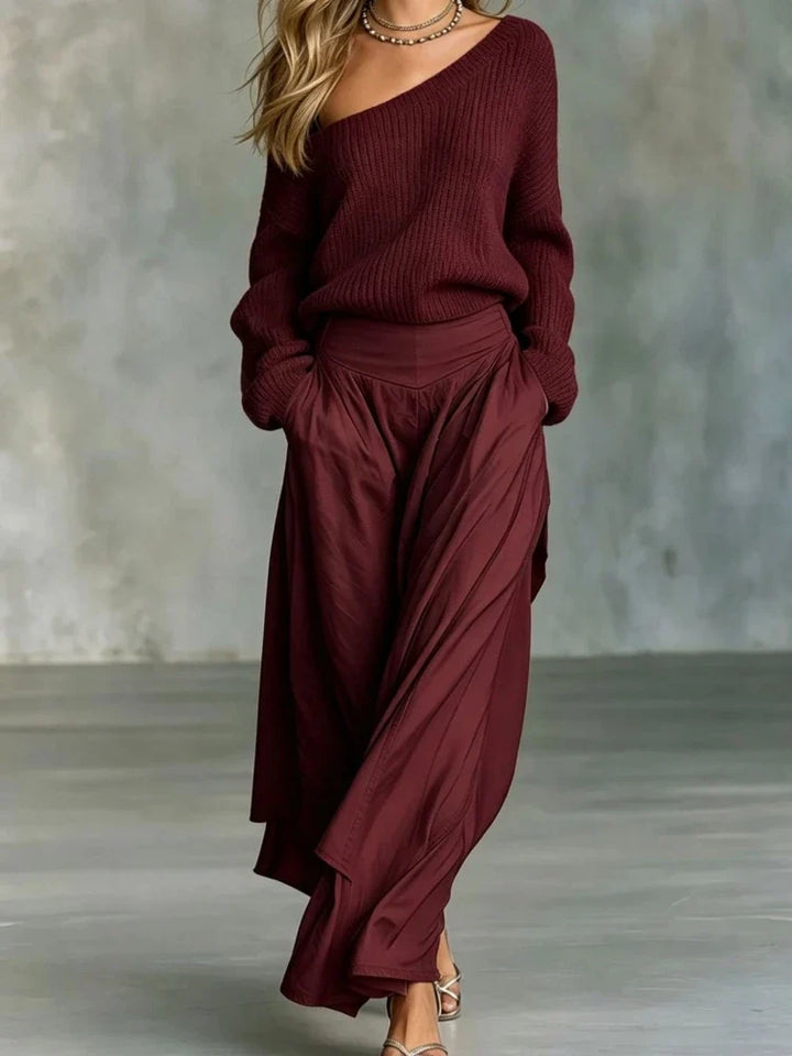 Marisol Off Shoulder Knit Set