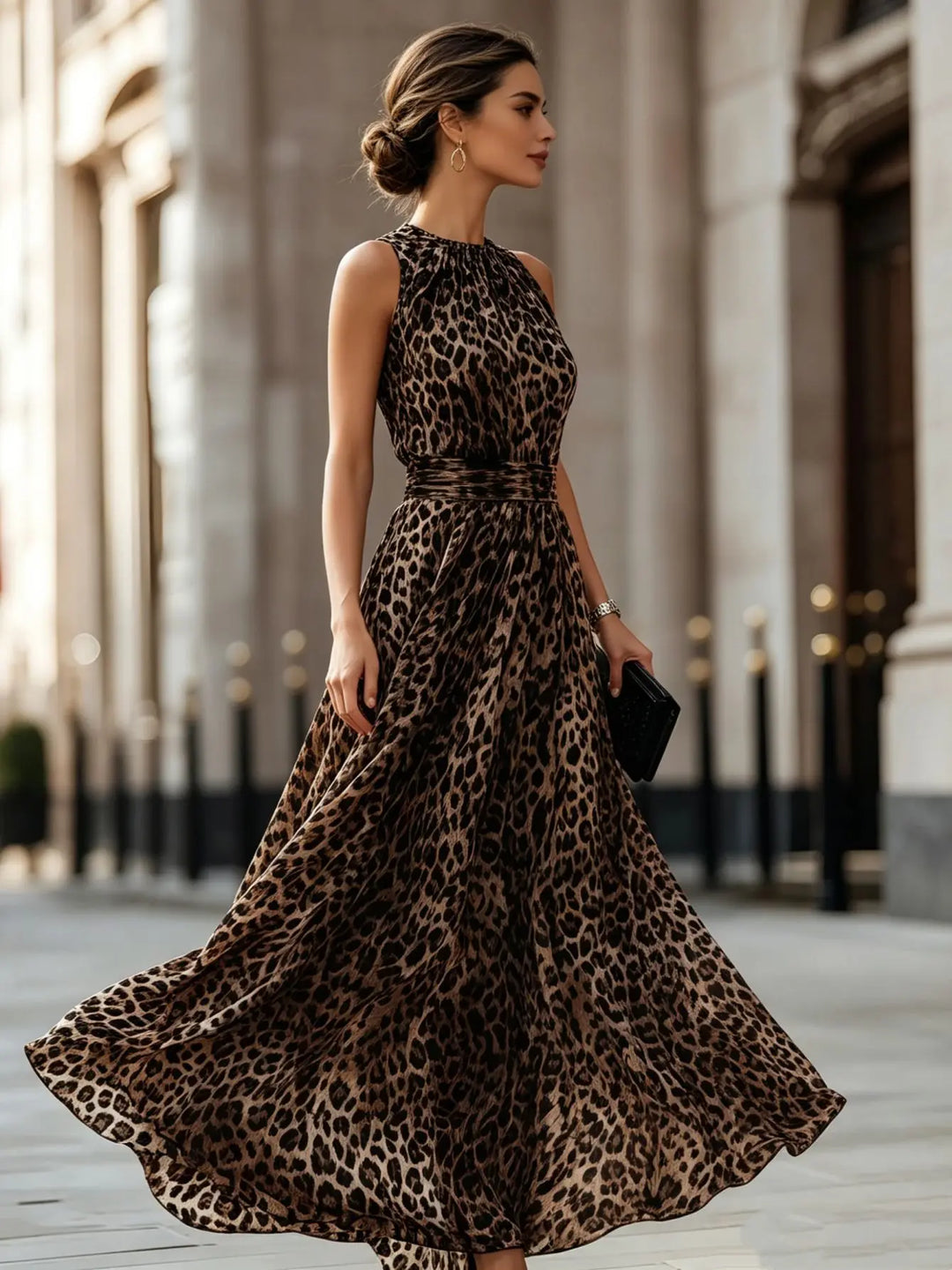 Gemma Leopard Flare Dress