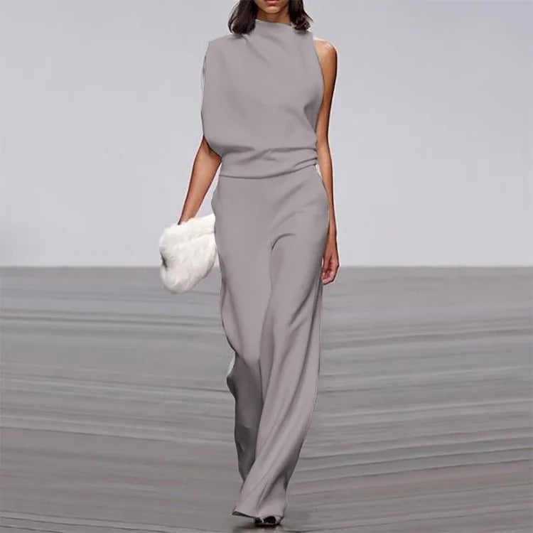 Lyra Draped One-Shoulder Jumpsuit