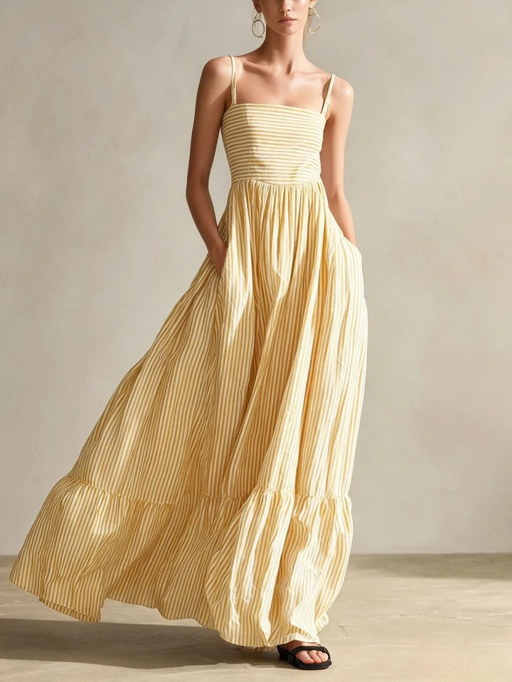 Cassiel Striped Tiered Maxi Dress