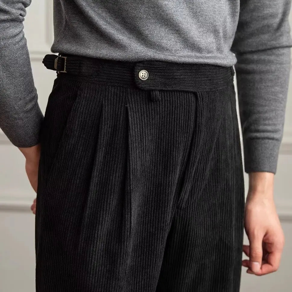 Alaric Pleated Corduroy Trousers