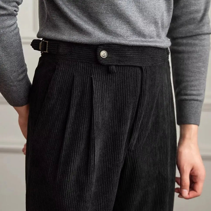 Alaric Pleated Corduroy Trousers