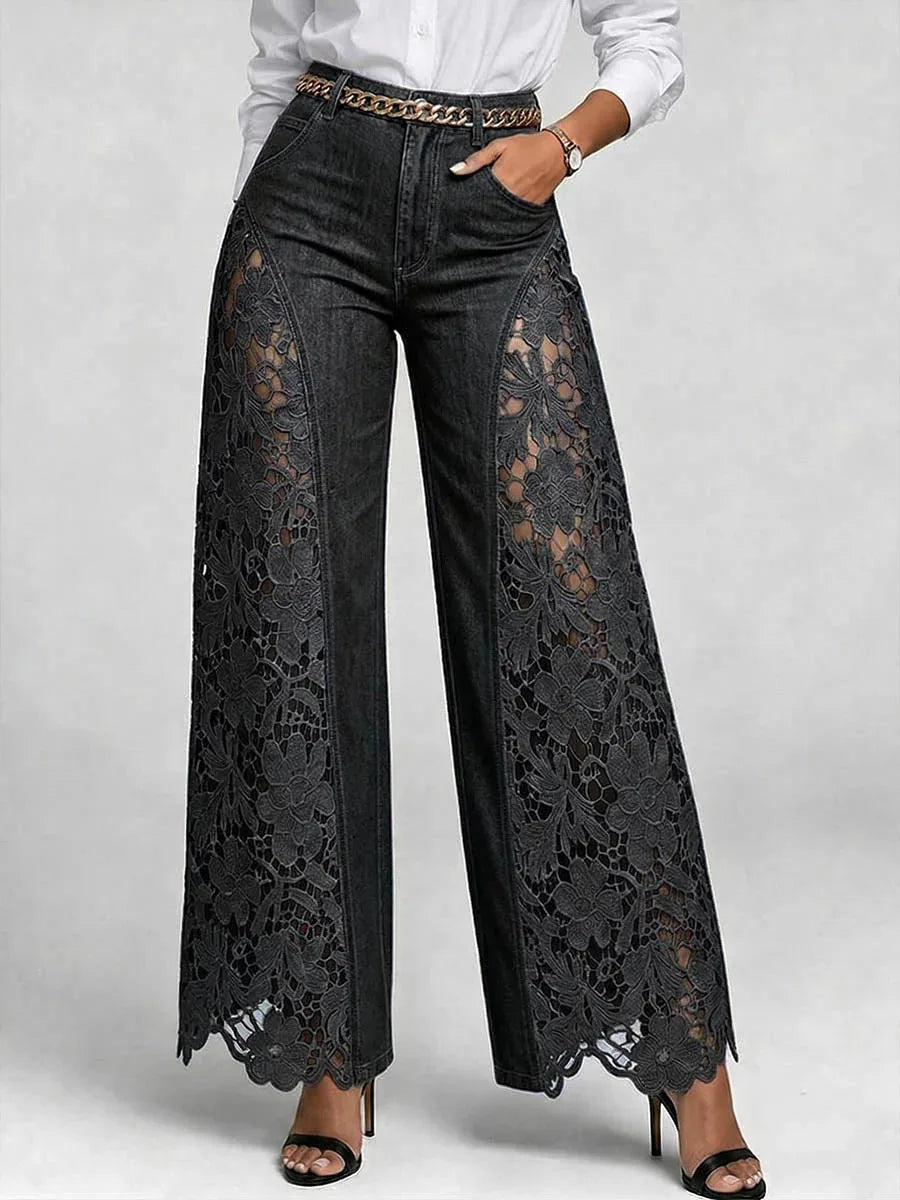 Katelynn Floral Lace Wide Leg Pants