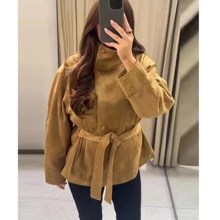 Palmerina Belted Funnel Jacket