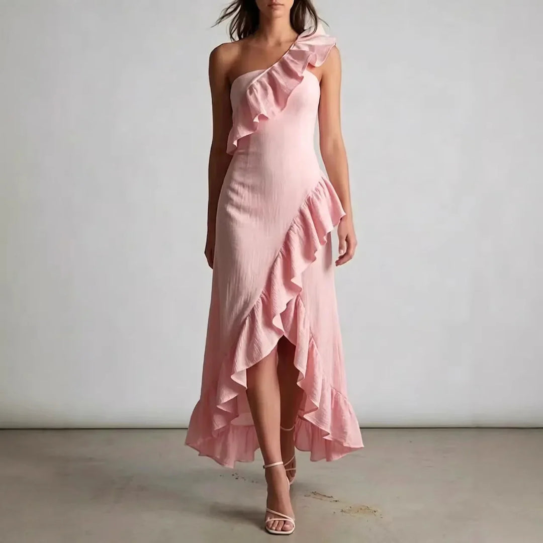Dakota One Shoulder Flowy Midi Dress – Urban Hollis