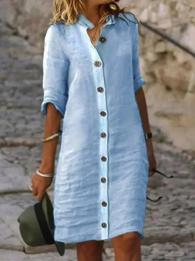 Elodie Button Front Mini Dress