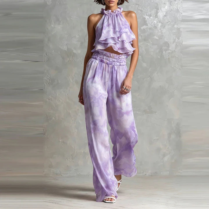 Amaya Ruffle Halter Co-Ord Set