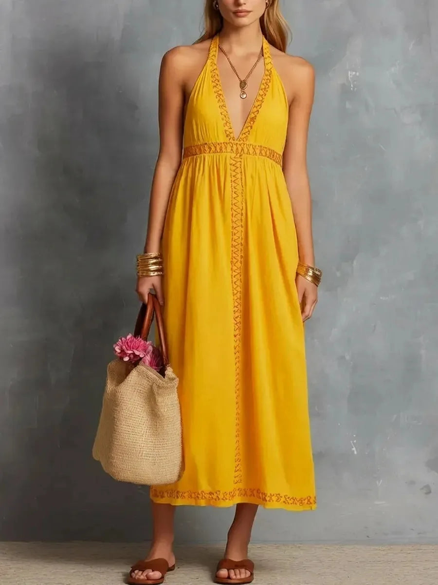 Winona Sleeveless V Neck Maxi Dress