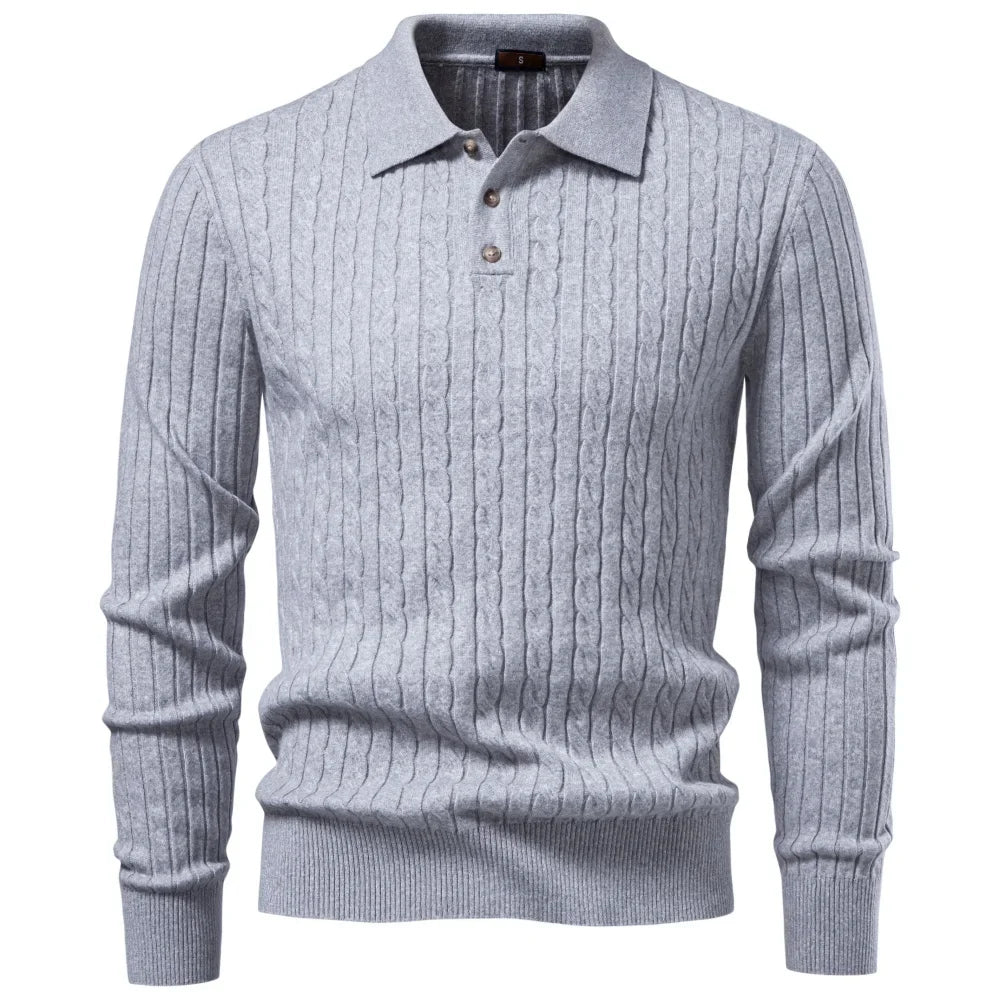 Callum Cable Knit Polo