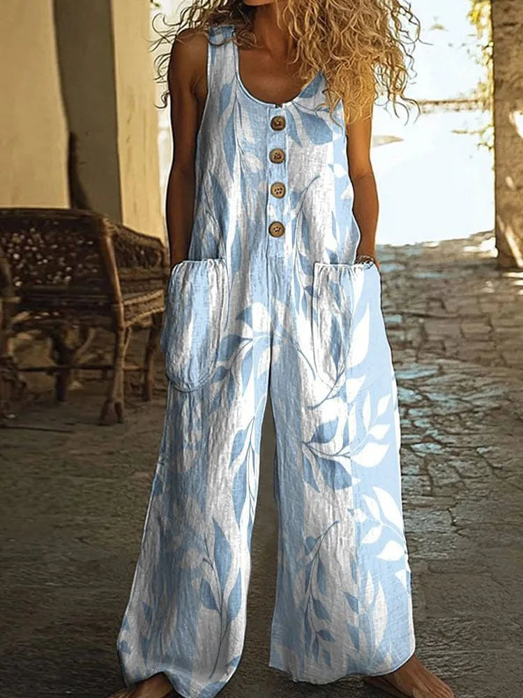 Melina Boho Floral Wide Leg Jumpsuit