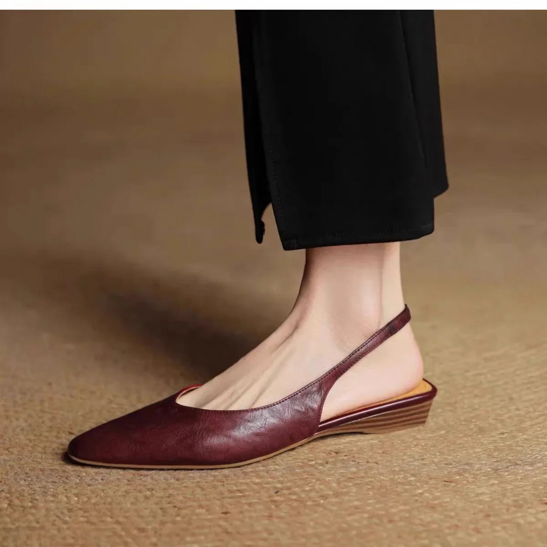 Emilie Genuine Leather Pointed Toe Flats