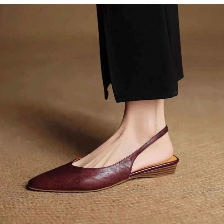 Emilie Genuine Leather Pointed Toe Flats