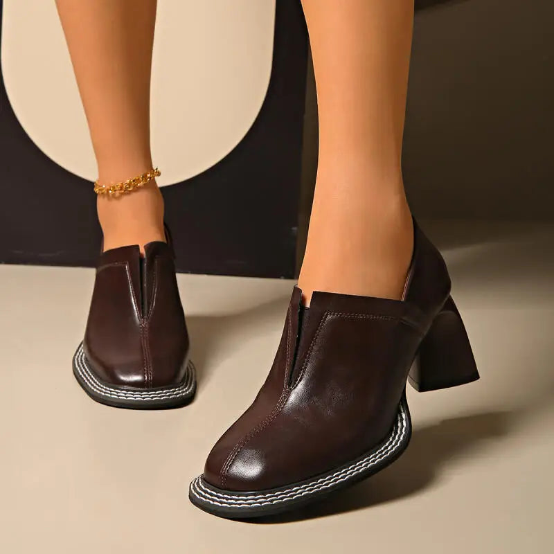 Halona Contrast Stitch Loafers