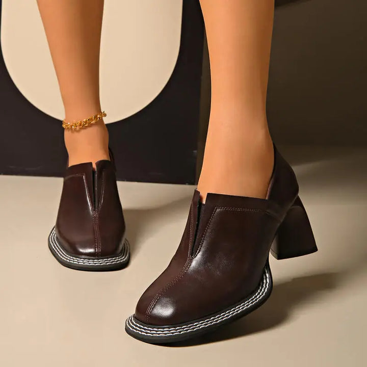 Halona Contrast Stitch Loafers