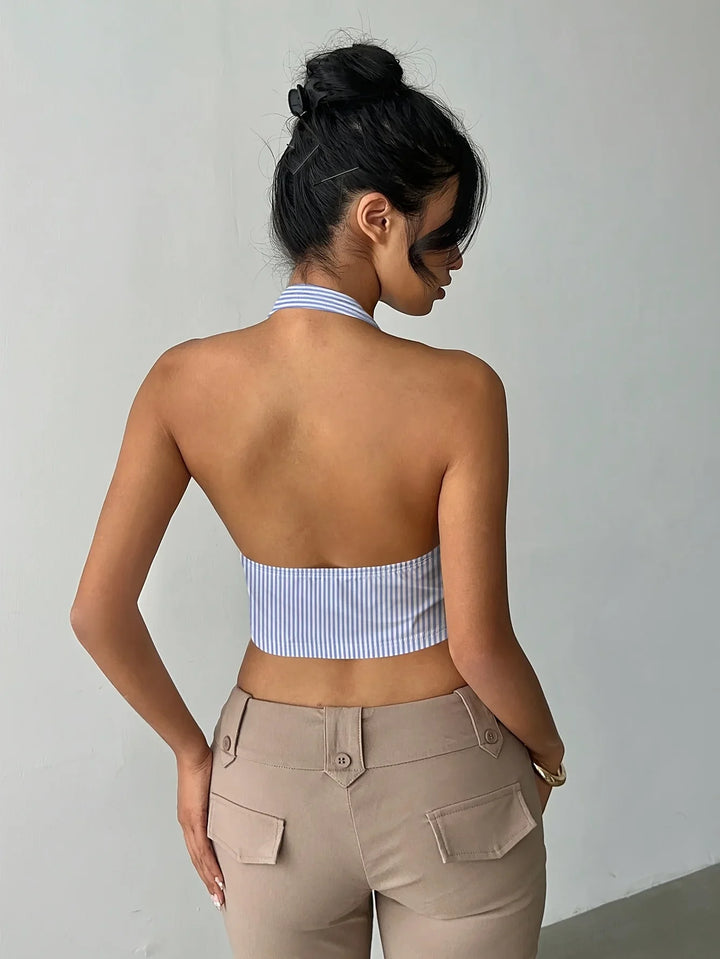 Genelle Striped Halter Top
