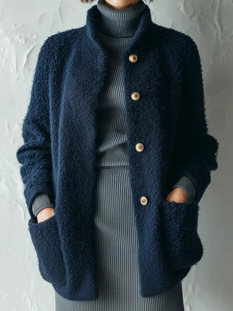 Clio Bouclé Stand Collar Jacket
