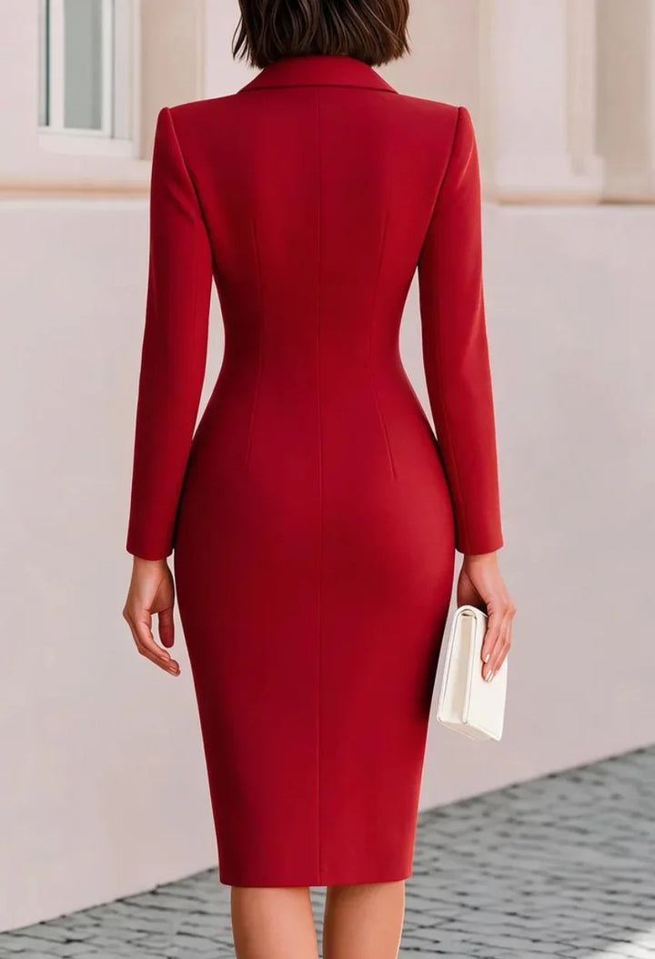 Marisela Notched Lapel Dress