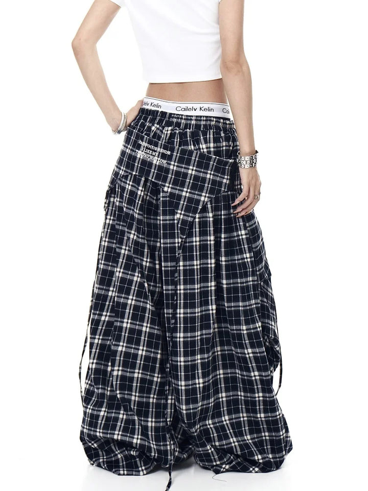 Kimberly Plaid Parachute Trousers