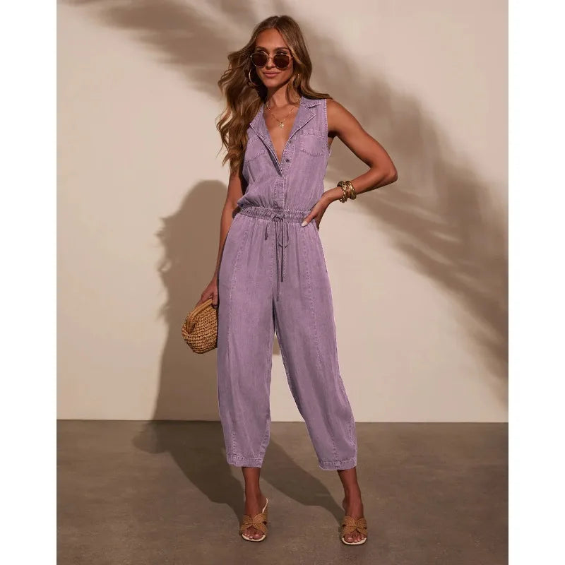 Emmie Casual Drawstring Jumpsuit