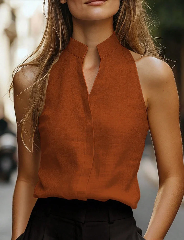 Ellie Sleeveless Linen Blouse