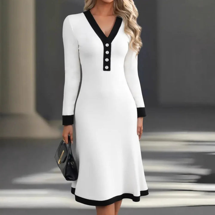 Kasey Contrast Trim Midi Dress