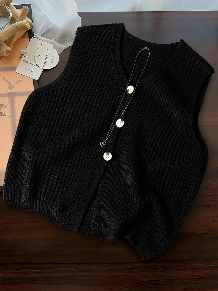 Grace Sleeveless V Neck Cardigan