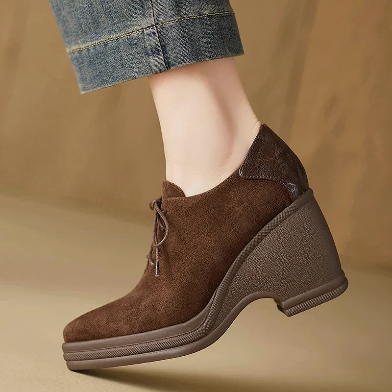 Emeline Lace Up Wedges