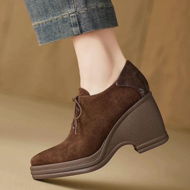Emeline Lace Up Wedges