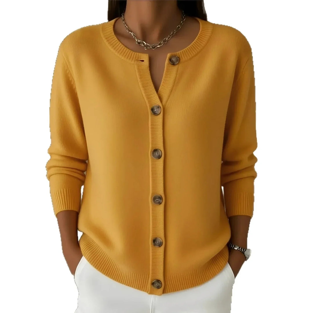 Miriel Notch Neck Buton Cardigan