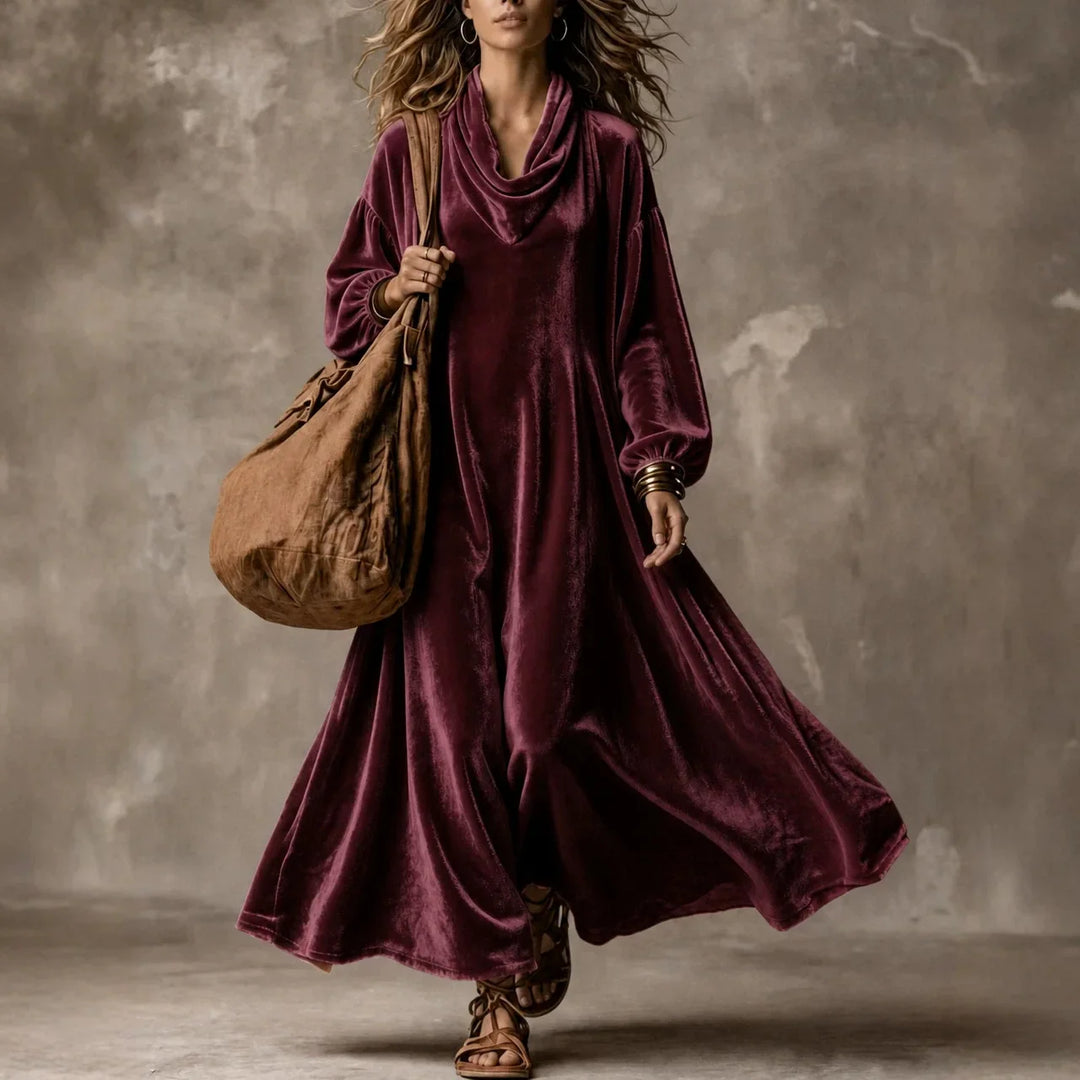 Marisette Cowl Neck Maxi Dress