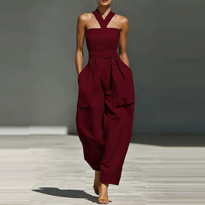 Adelais Draped Halter Jumpsuit