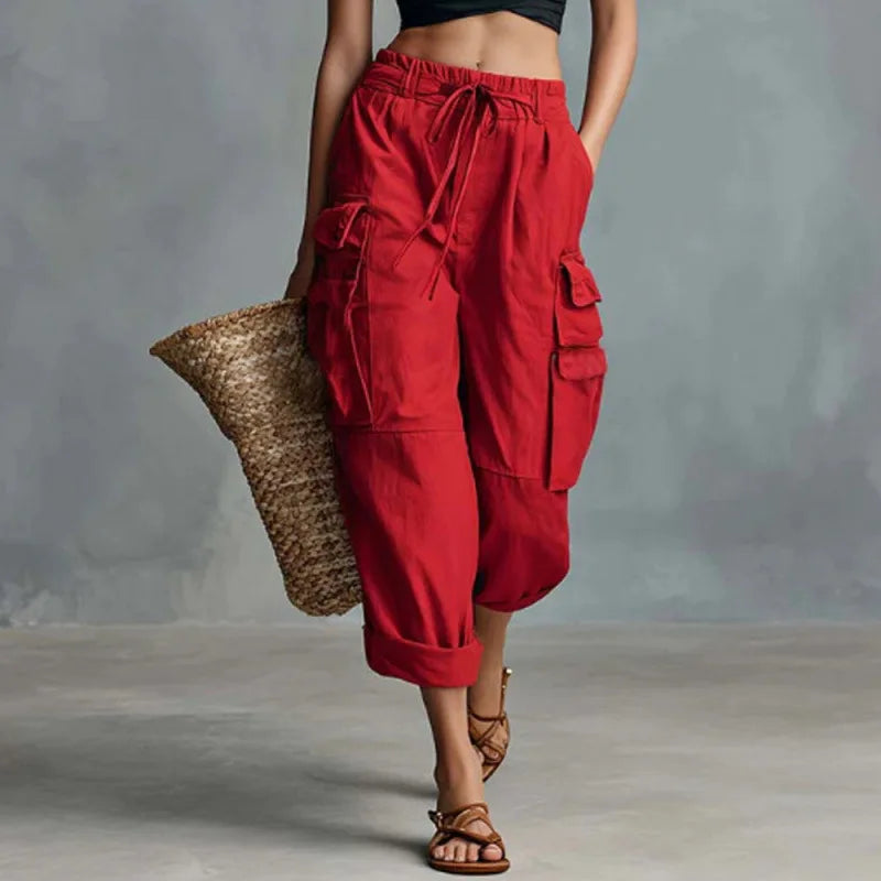 Elodie Relaxed Drawstring Cargo Pants