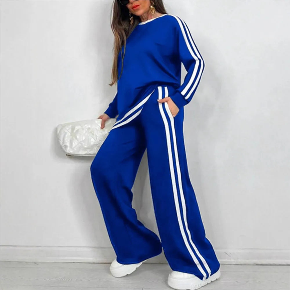 Aisha Sports Stripe Lounge Set