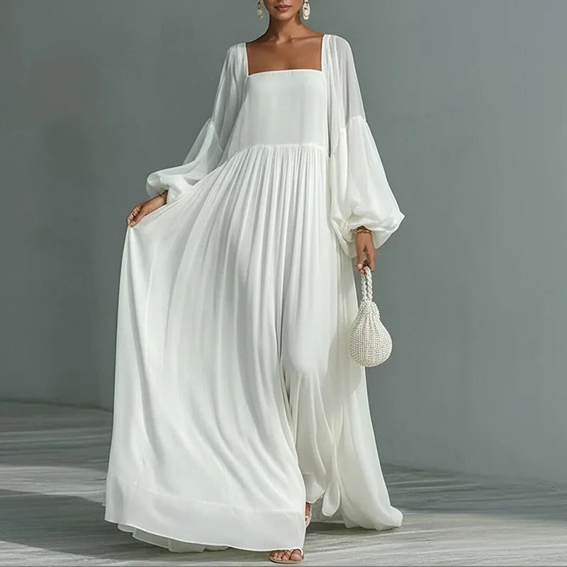 Rachel Square Neck Wedding Guest Dress