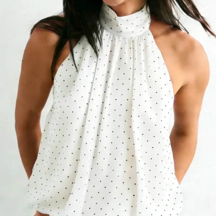 Elarina Halter Neck Ruched Tank Top