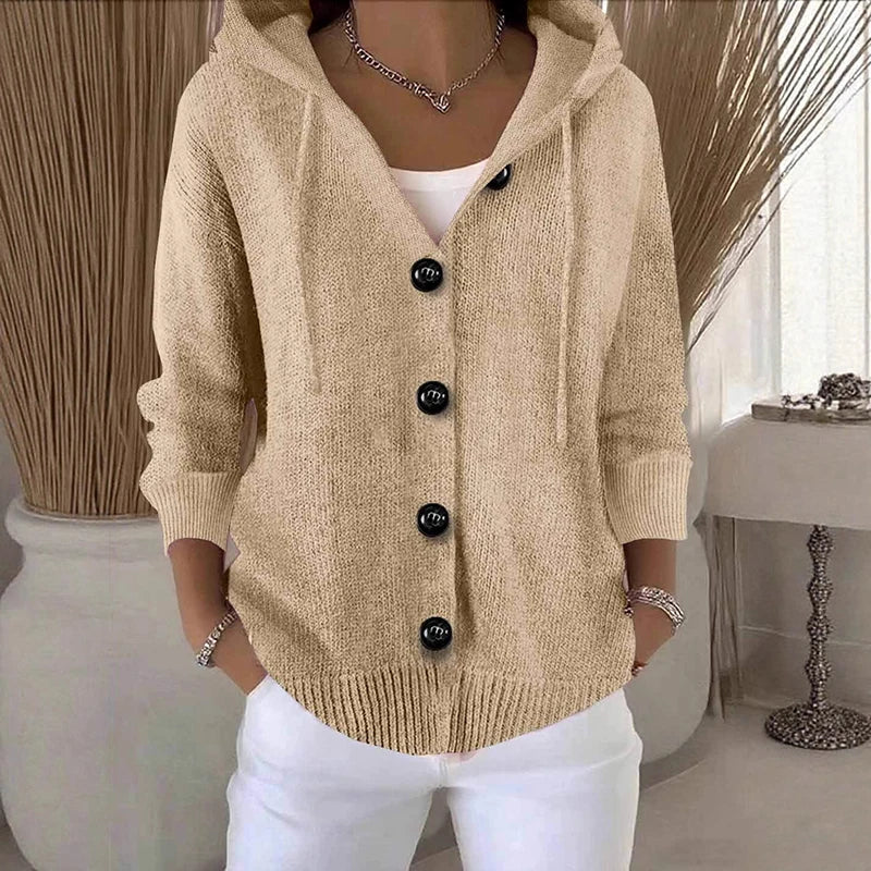Elara Drawstring Hood Cardigan