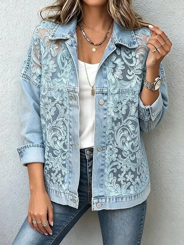 Aubri Lace Denim Jacket