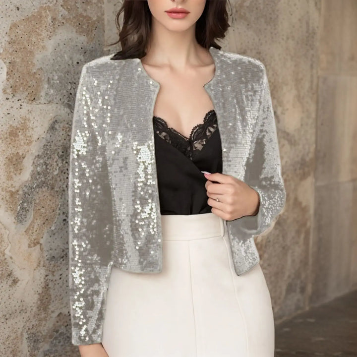 Veronique Open Front Sequin Jacket
