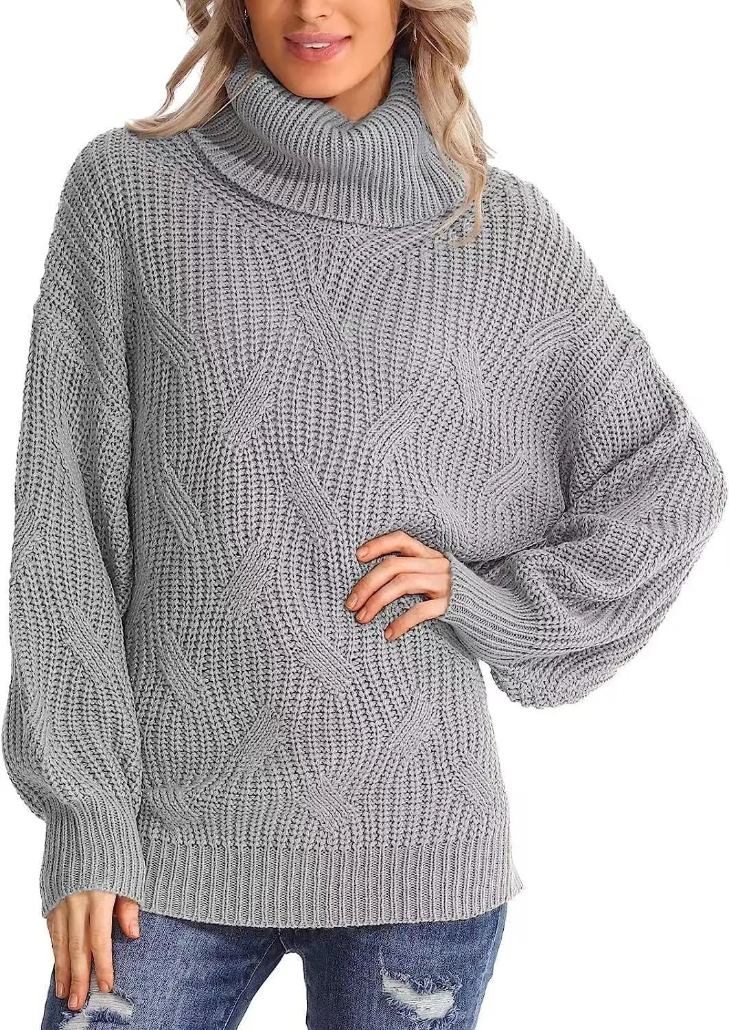 Sylvie Cable Knit Turtleneck Sweater