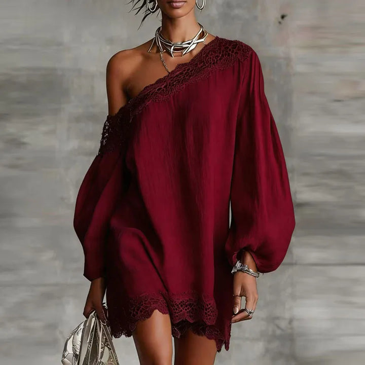 Merelle One Shoulder Boho Mini Dress