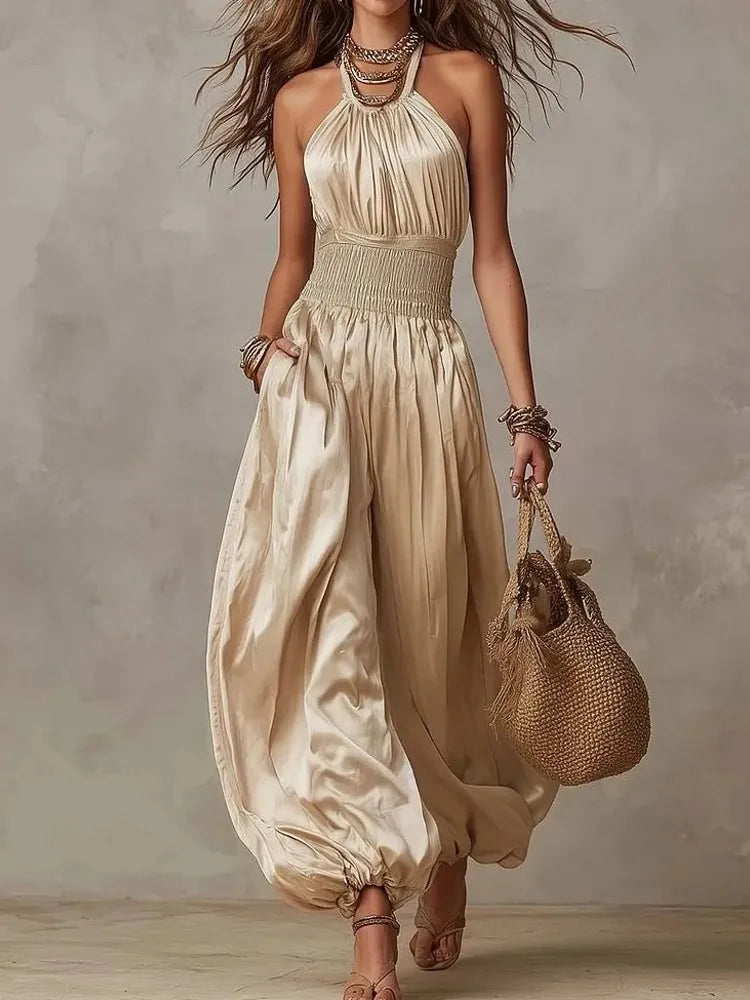 Linda Gathered Waist Jumpsuit